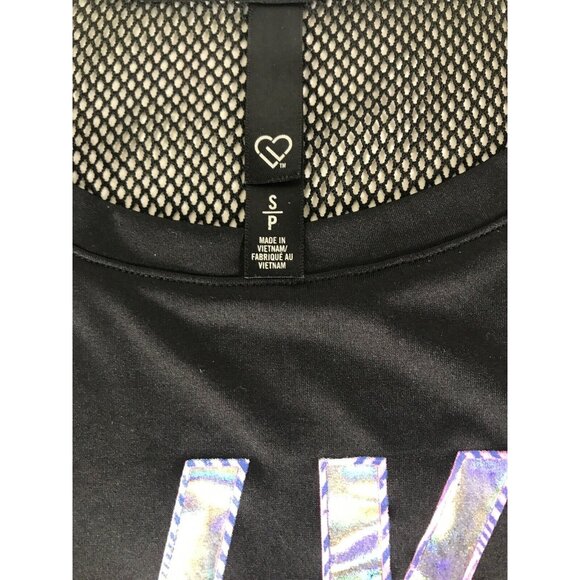Live Love Dream Athletic Juniors Top Short Sleeve Mesh Back Shirt Black Small - Picture 3 of 6